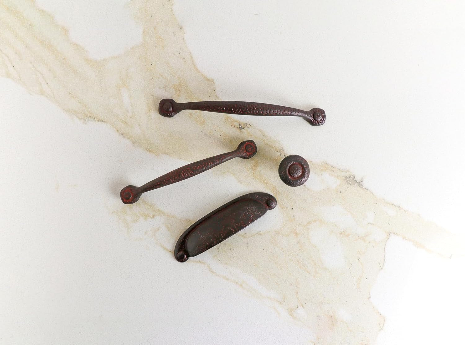 1 Pack Solid Core Kitchen Cabinet Pulls, Luxury Cabinet Handles, Hardware for Doors & Dresser Drawers, 7-9/16 Inch (192Mm) Hole Center, Rustic Iron, Refined Rustic Collection