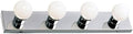 Vanity Lighting, Steel Construction, 4 Vanity Lights, Dimmable, Uses Four 60W Bulbs, Polished Chrome, 24.0 In. W X 4.3 In. H X 2.0 In. D, 500892