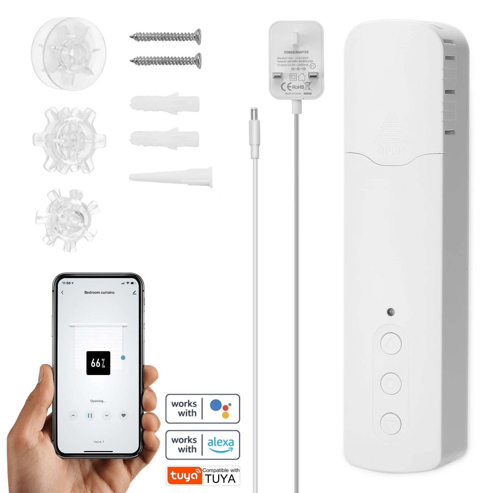 Smart WiFi Electric Curtain Motor - Voice Control for Alexa & Google Home