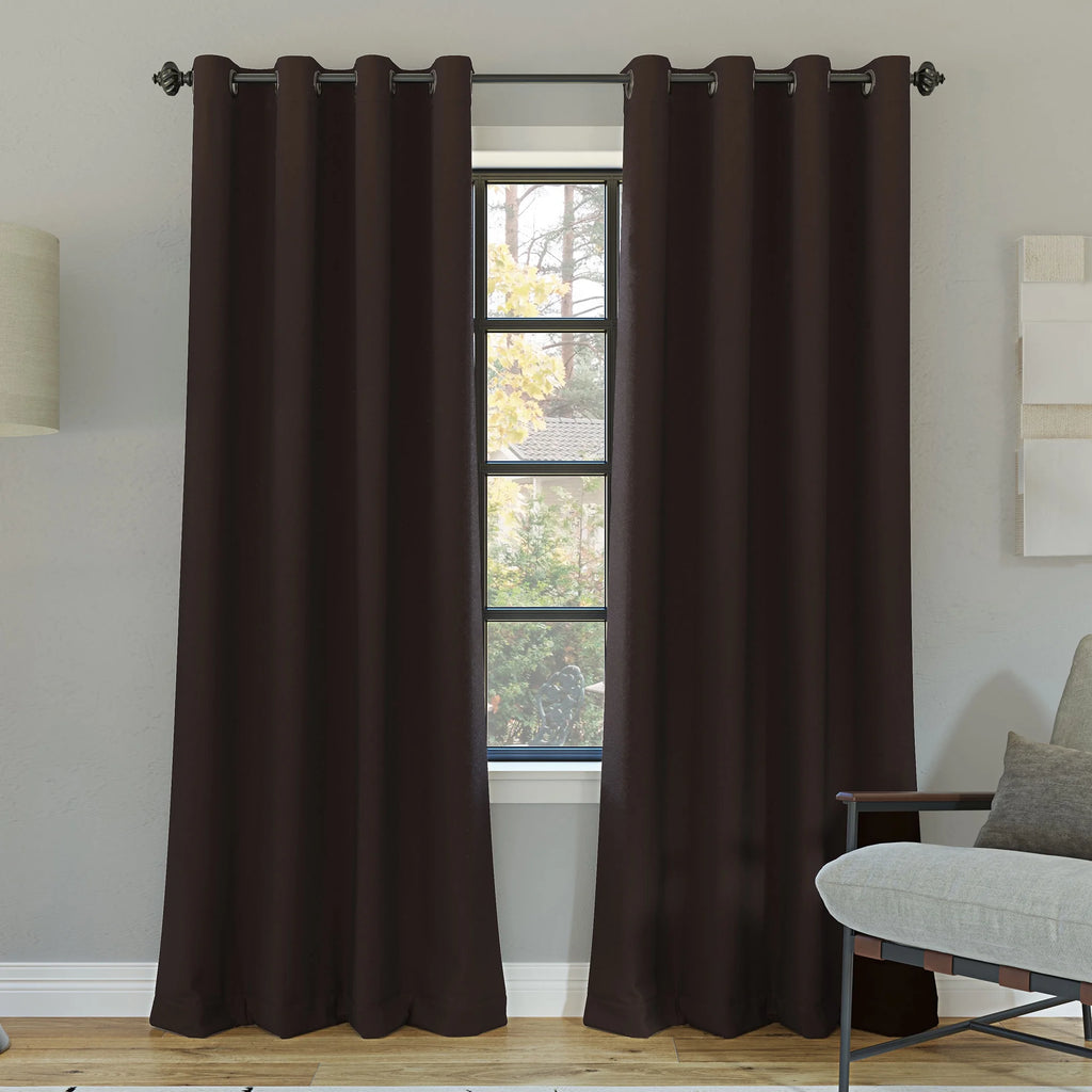 Oslo Extreme 100% Blackout Grommet Curtain Panel, 52"X95", Dark Chocolate, 1-Piece Single Panel