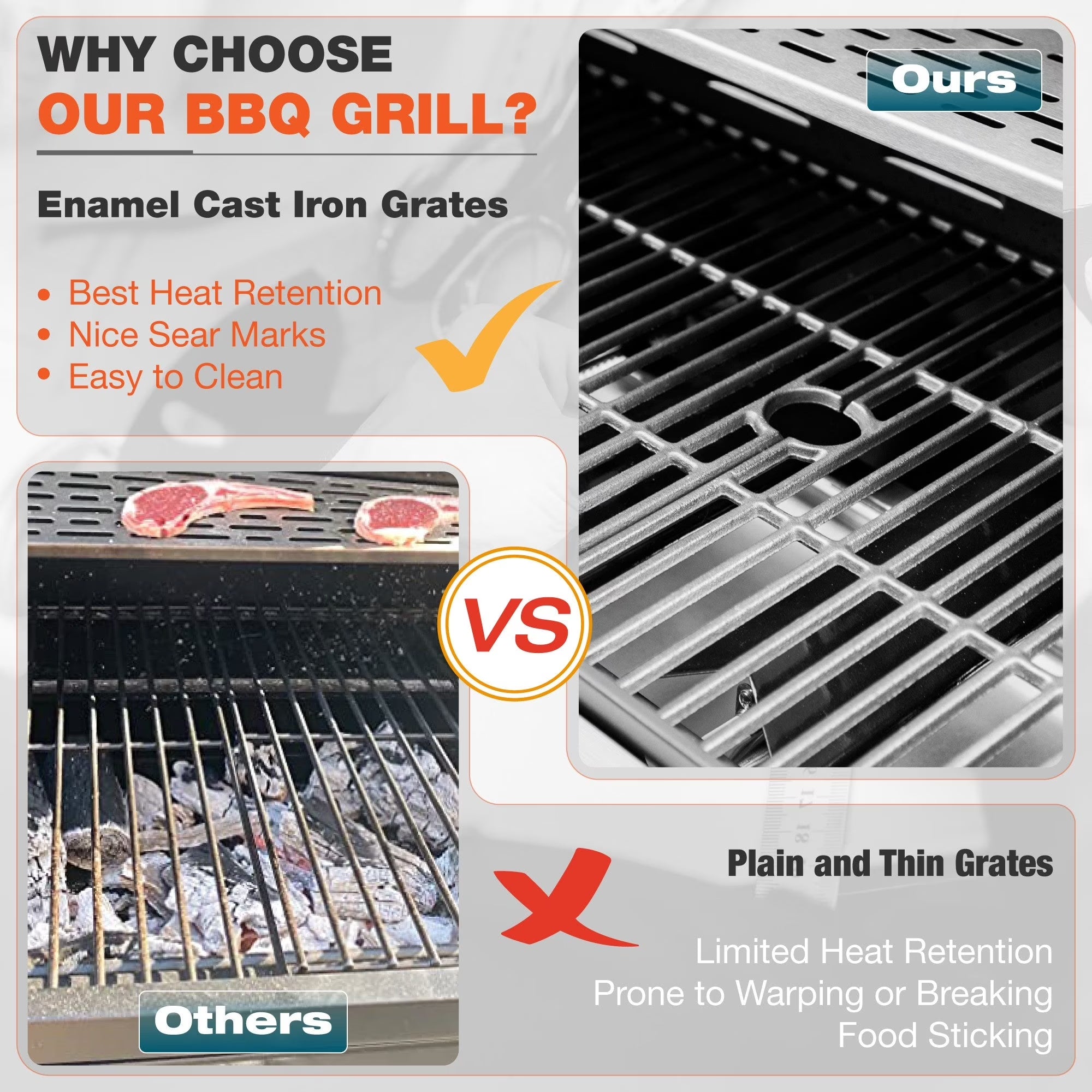 Stainless Steel 6-Burner Propane Gas Grill with Side Burner